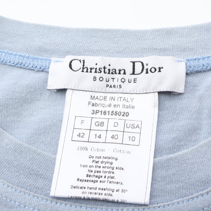 J'ADORE 半袖Tシャツ コットン ライトブルー ベージュ クリスチャンディオール