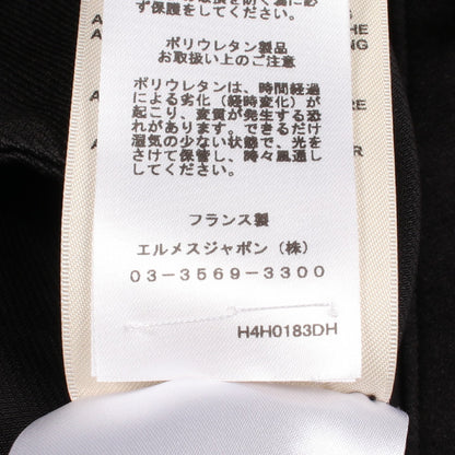 ビーズ刺繍 ポンチョ ベスト レーヨン ウール ブラック エルメス