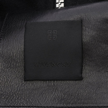 バーシティブルゾン フード付き 切替 中綿 ジャケット レザー ウール ブラック ジバンシィ