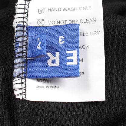 ロゴ刺繍 プルオーバーパーカー コットン ブラック アダーエラー