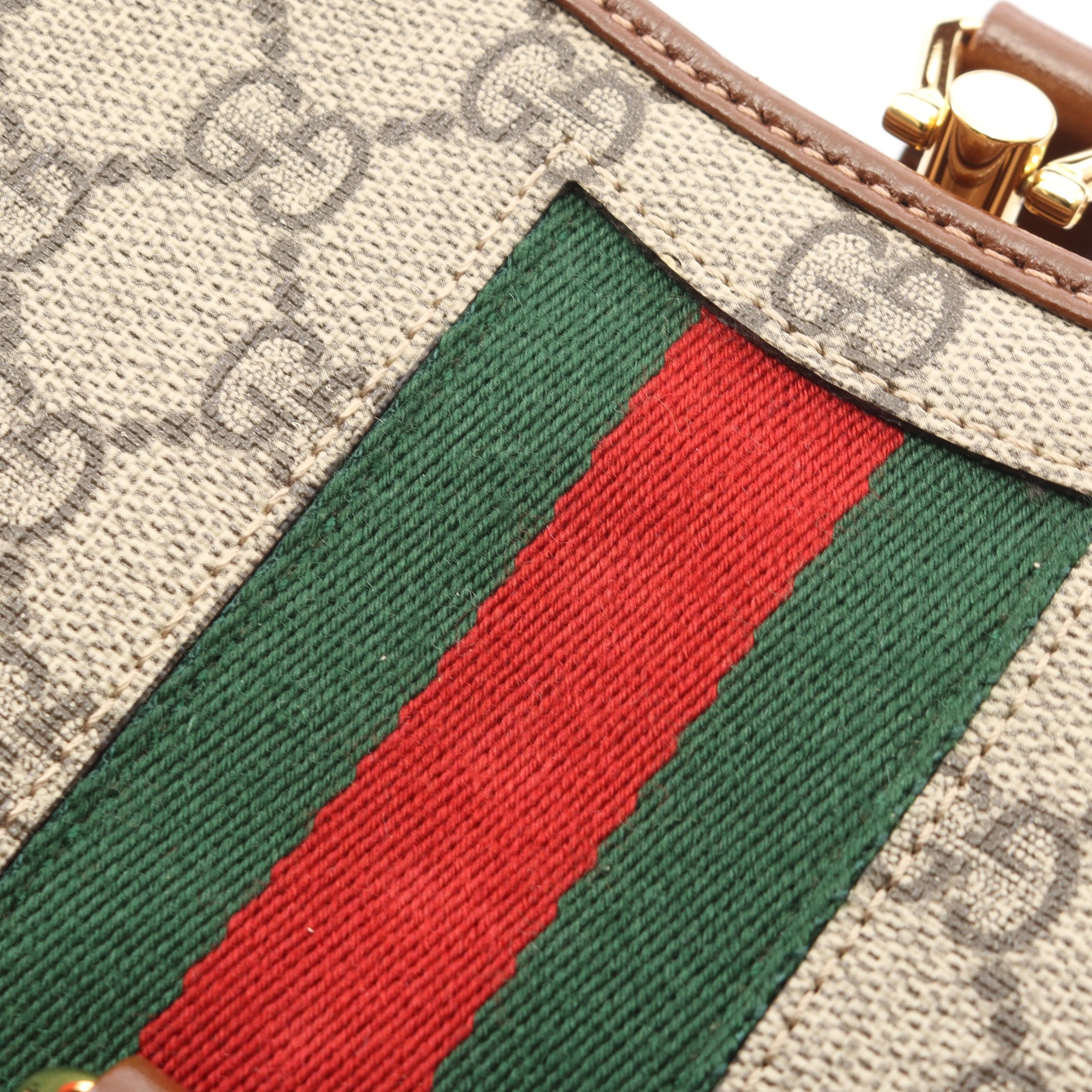 Gucci ベージュ ハンドバッグ　ニュージャッキー　GGスプリーム ニュージャッキー GGスプリーム 2WAY ワンショルダーバッグ PVC レザー