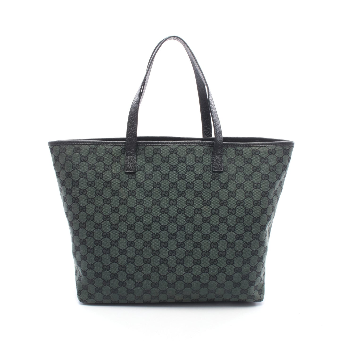 GGキャンバス ショルダーバッグ トートバッグ キャンバス レザー ブラック グリーン グッチ