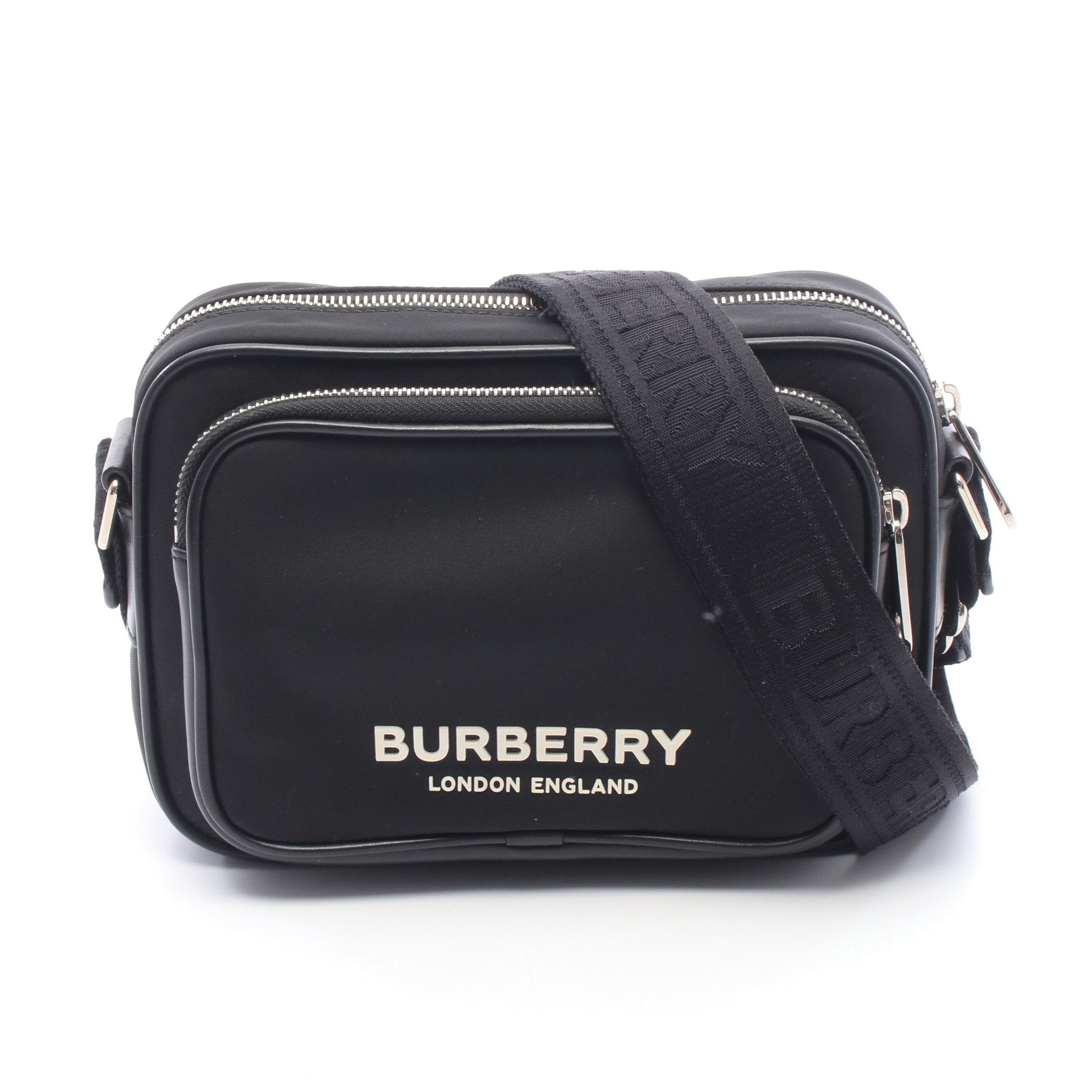【最終値下げ】BURBERRY ブラック ボディバッグ ロゴ クロスボディバッグ ショルダーバッグ ナイロン レザー ブラック