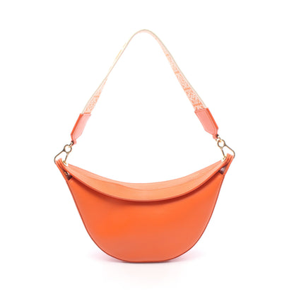 ルナ SMALL ショルダーバッグ レザー オレンジ ロエベ