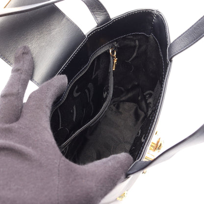 ヒール金具 ハンドバッグ レザー ブラック サルヴァトーレフェラガモ