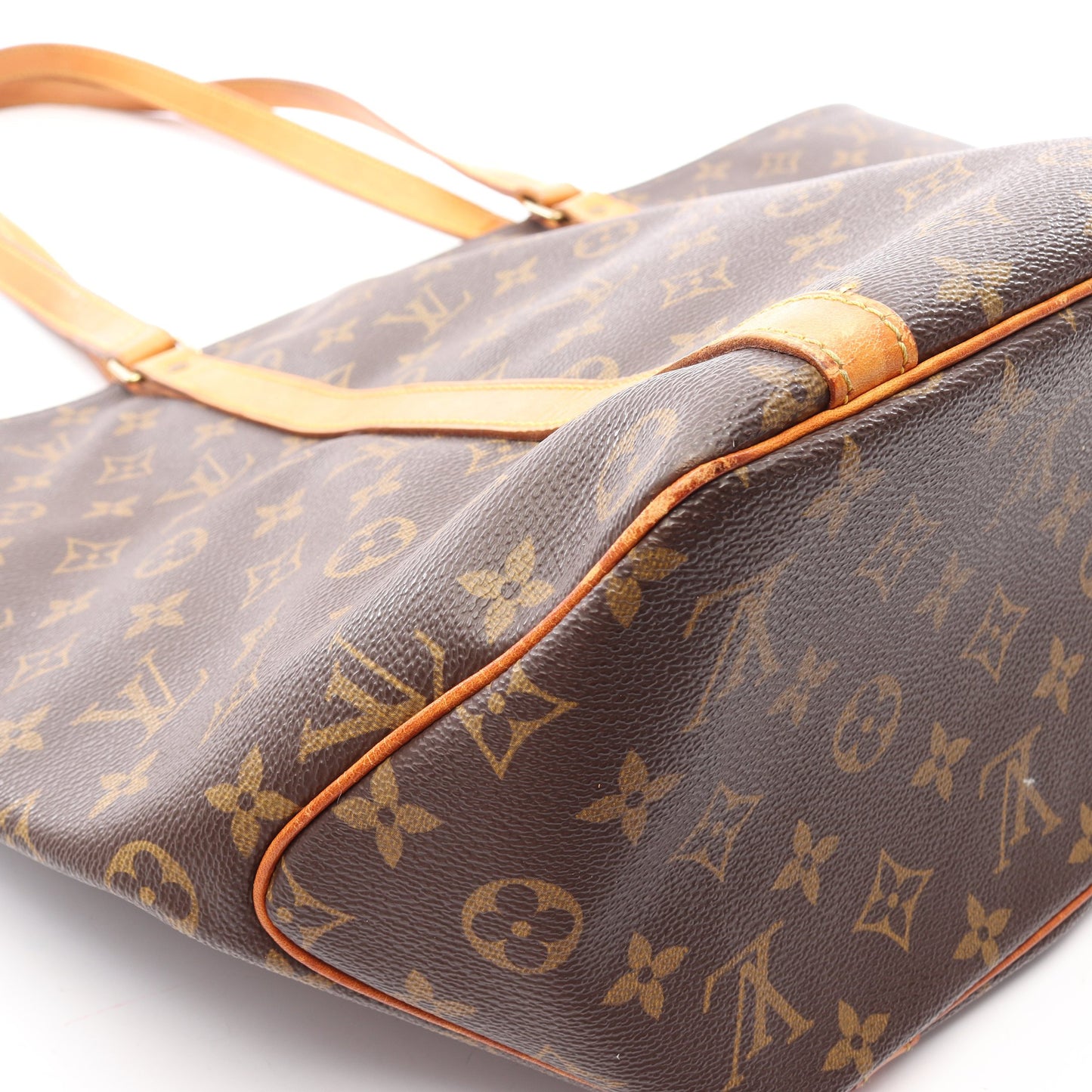 サックショッピング モノグラム ショルダーバッグ トートバッグ PVC レザー ブラウン ルイヴィトン バッグ LOUIS VUITTON