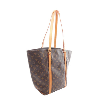 サックショッピング モノグラム ショルダーバッグ トートバッグ PVC レザー ブラウン ルイヴィトン バッグ LOUIS VUITTON