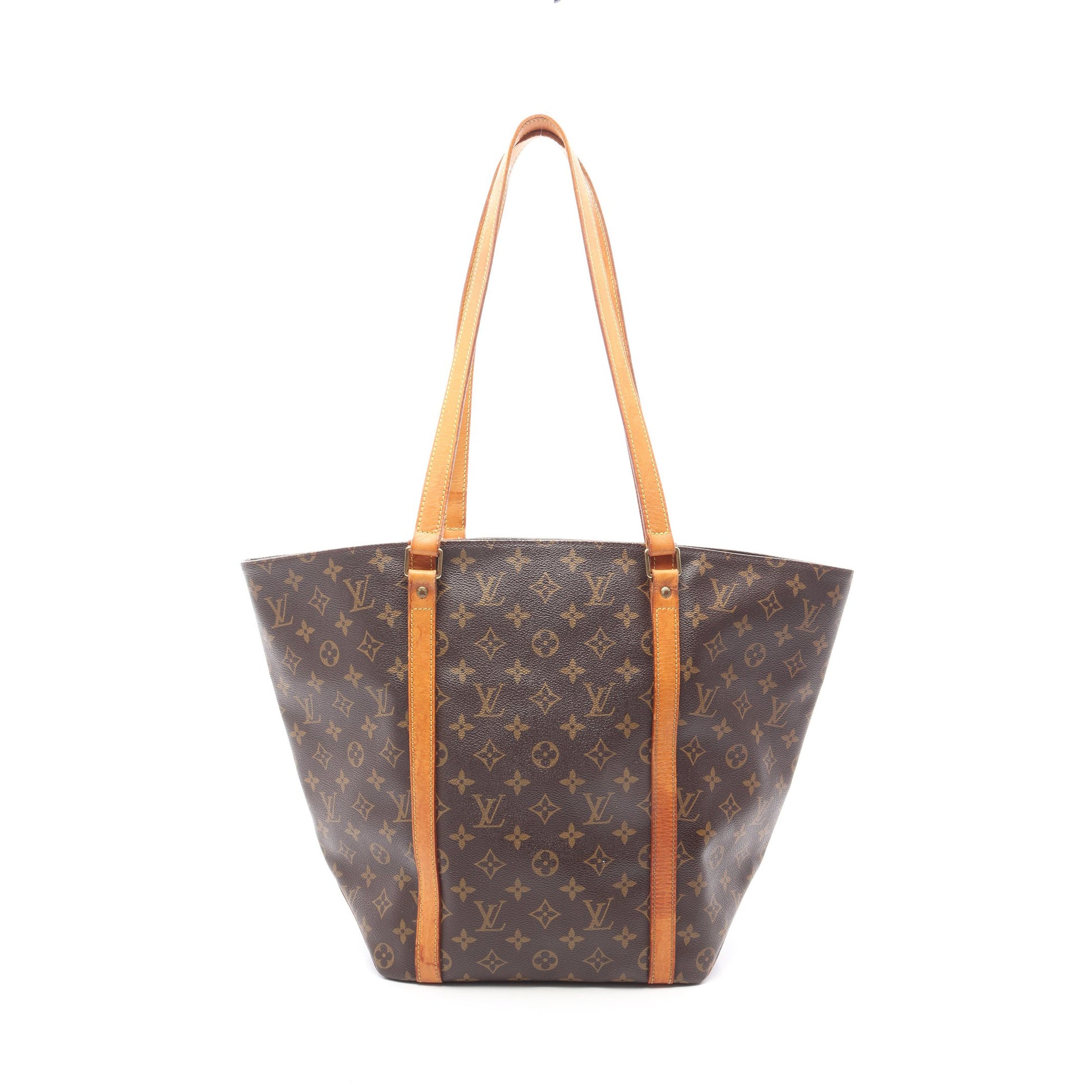 サックショッピング モノグラム ショルダーバッグ トートバッグ PVC レザー ブラウン ルイヴィトン バッグ LOUIS VUITTON