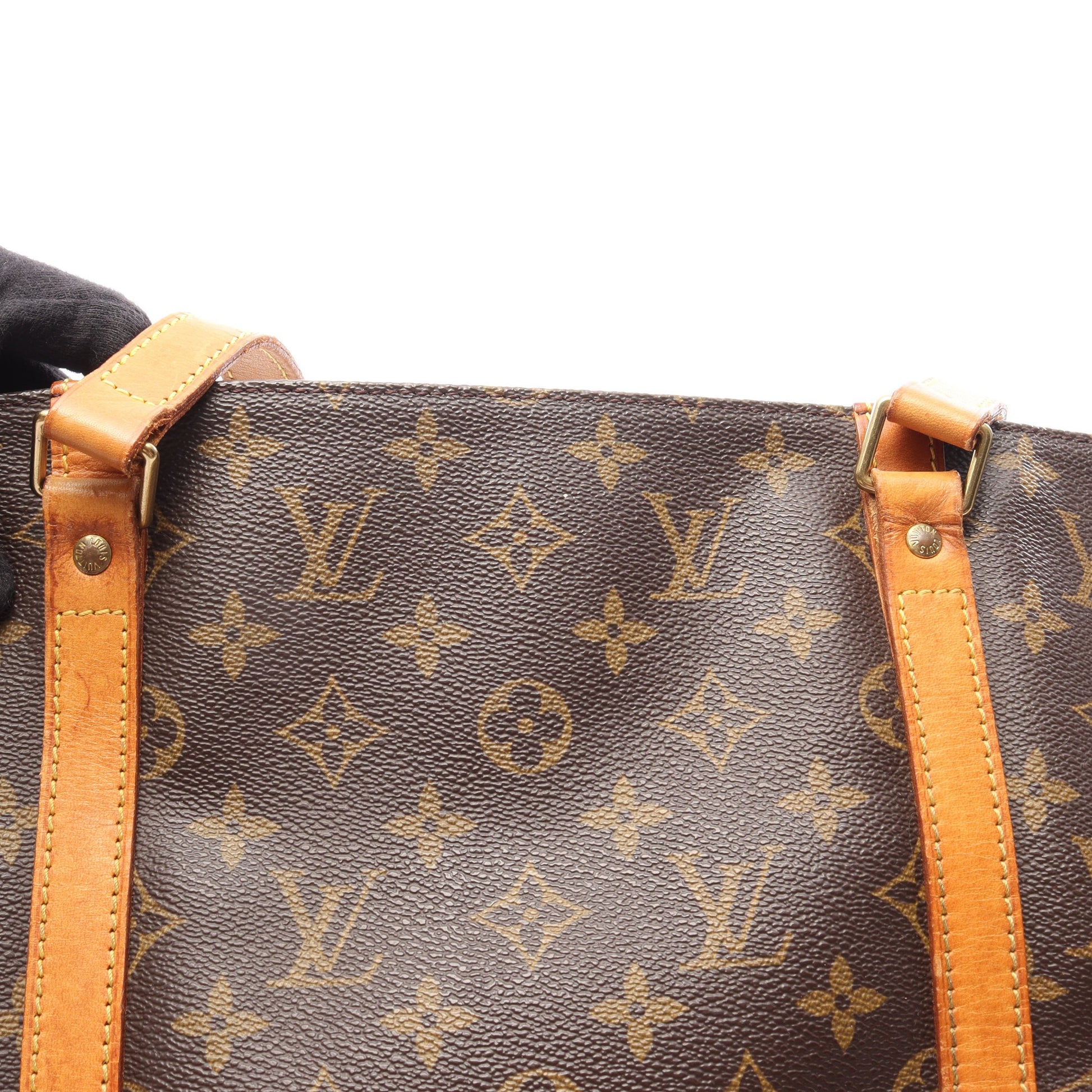 サックショッピング モノグラム ショルダーバッグ トートバッグ PVC レザー ブラウン ルイヴィトン バッグ LOUIS VUITTON