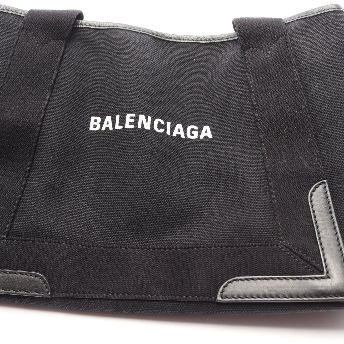 NAVY CABAS S ネイビーカバ ハンドバッグ トートバッグ キャンバス レザー ブラック バレンシアガ バッグ BALENCIAGA