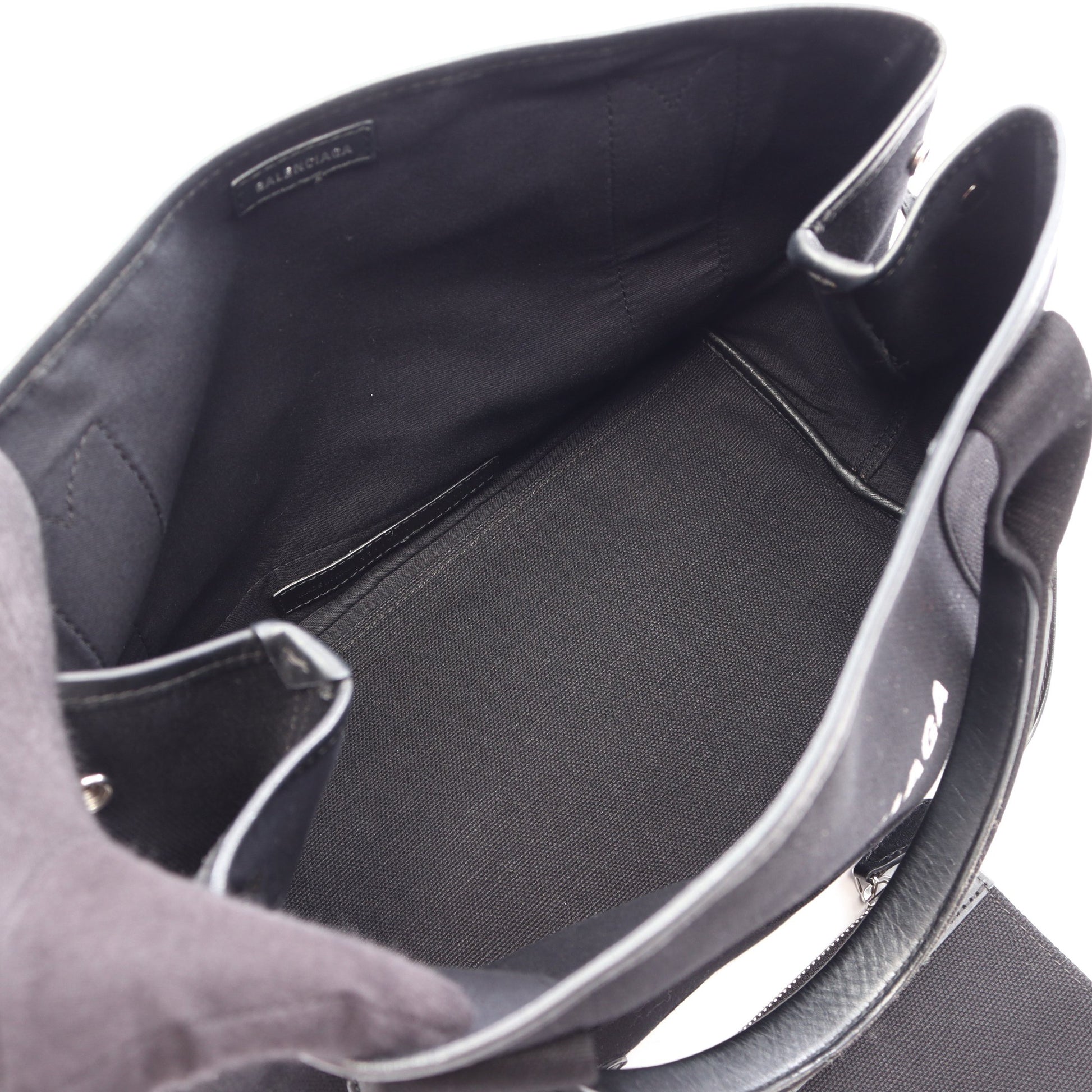 NAVY CABAS S ネイビーカバ ハンドバッグ トートバッグ キャンバス レザー ブラック バレンシアガ バッグ BALENCIAGA