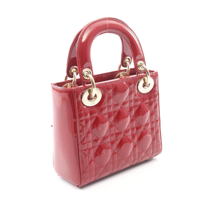 レディディオール ミニ カナージュ 2WAY ハンドバッグ エナメルレザー レッド クリスチャンディオール バッグ Christian Dior