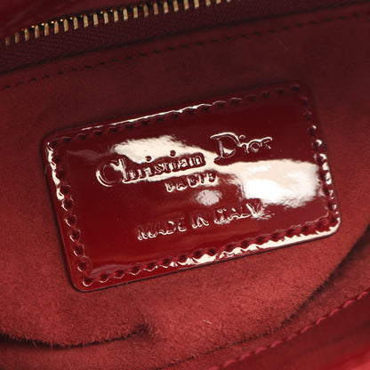 レディディオール ミニ カナージュ 2WAY ハンドバッグ エナメルレザー レッド クリスチャンディオール バッグ Christian Dior