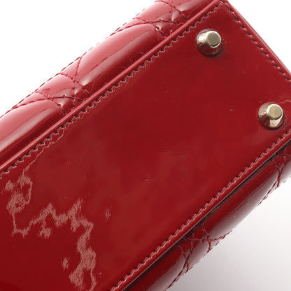 レディディオール ミニ カナージュ 2WAY ハンドバッグ エナメルレザー レッド クリスチャンディオール バッグ Christian Dior