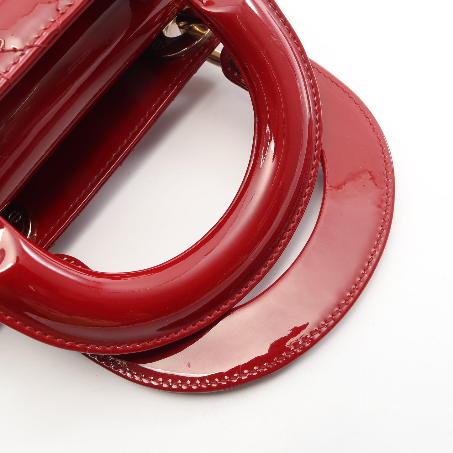 レディディオール ミニ カナージュ 2WAY ハンドバッグ エナメルレザー レッド クリスチャンディオール バッグ Christian Dior