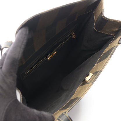 ぺカン ショルダーバッグ トートバッグ PVC レザー ブラウン ブラック フェンディ バッグ FENDI
