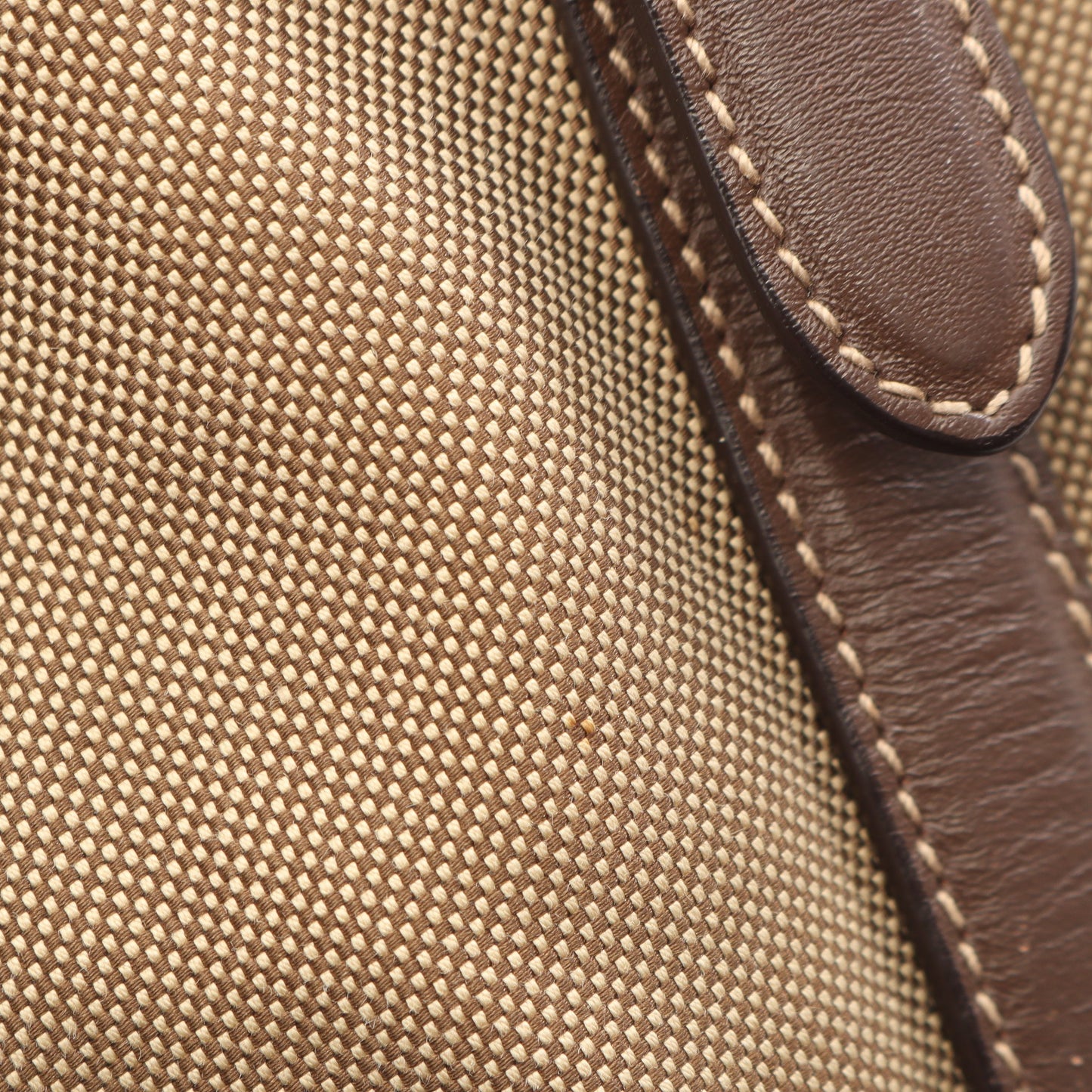 LOGO JACQUARD ロゴジャガード 2WAY ハンドバッグ キャンバス レザー ベージュ ダークブラウン プラダ