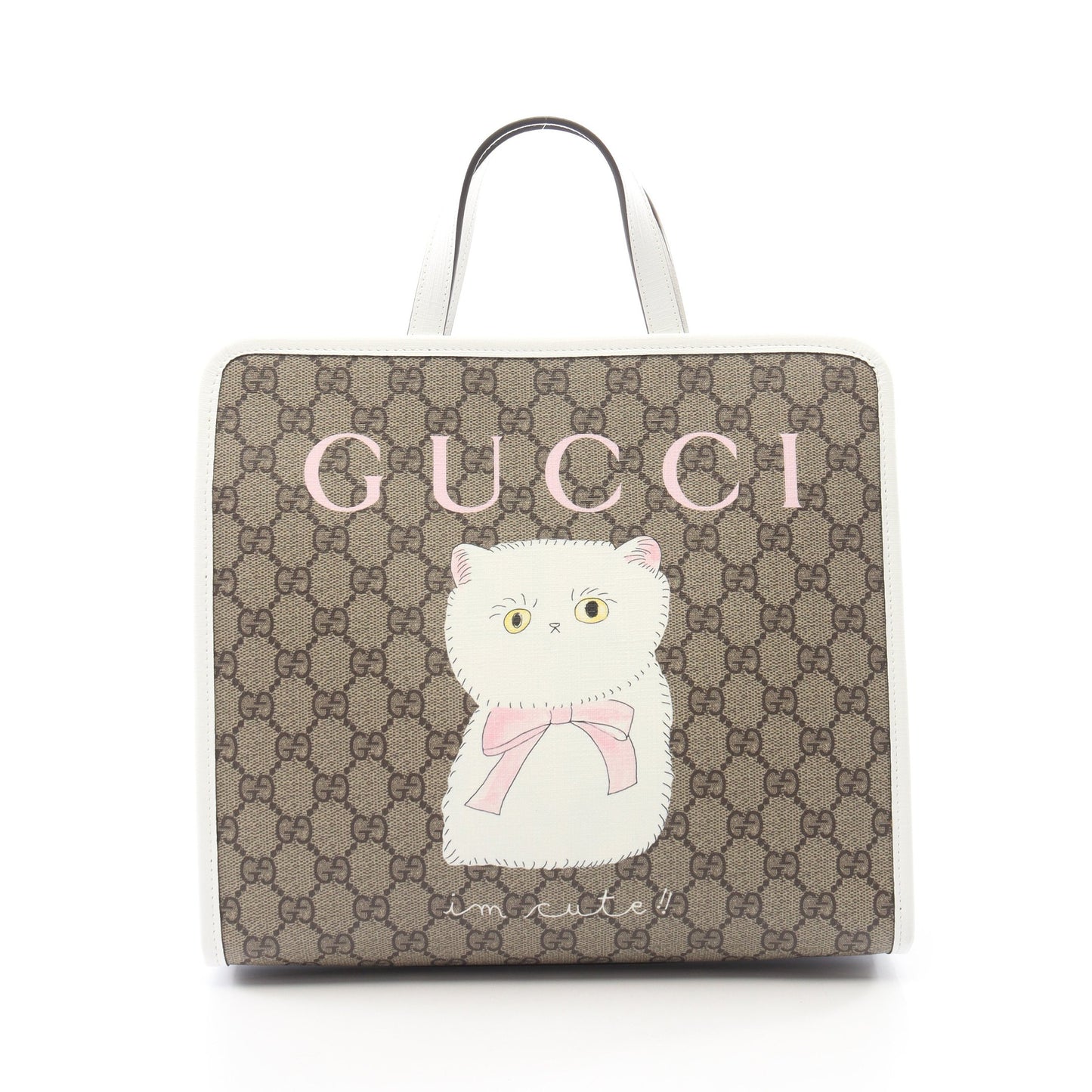 GUCCI × チョン ナオン GGスプリーム チルドレンズ キッズ ハンドバッグ トートバッグ PVC レザー ベージュ ホワイト マルチカラー グッチ