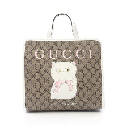 GUCCI × チョン ナオン GGスプリーム チルドレンズ キッズ ハンドバッグ トートバッグ PVC レザー ベージュ ホワイト マルチカラー グッチ