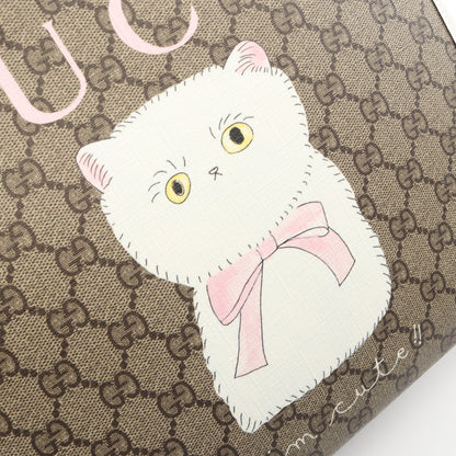 GUCCI × チョン ナオン GGスプリーム チルドレンズ キッズ ハンドバッグ トートバッグ PVC レザー ベージュ ホワイト マルチカラー グッチ