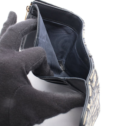 SADDLE サドル オブリーク 三つ折り財布 キャンバス レザー ネイビー ベージュ クリスチャンディオール 財布・小物 Christian Dior