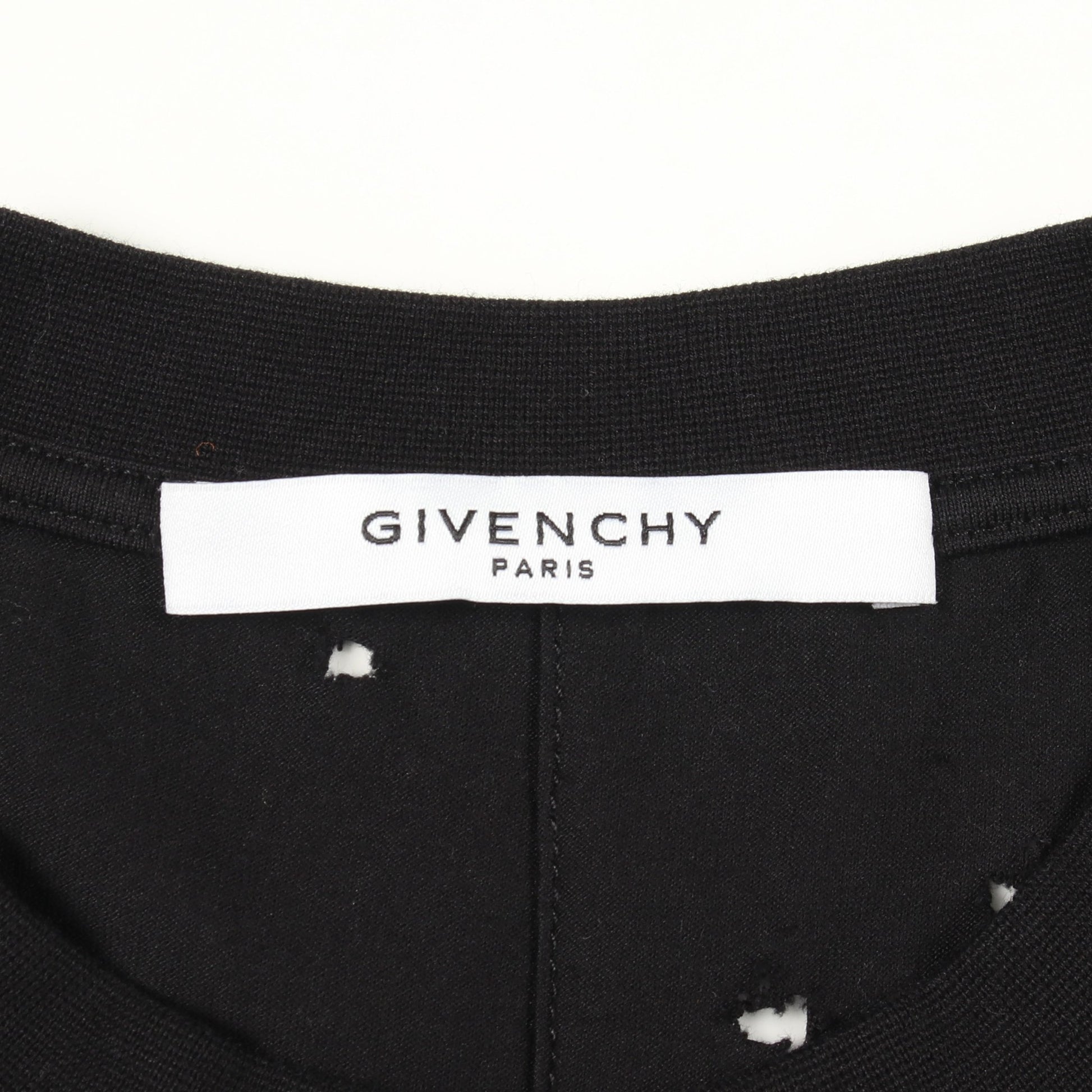 ロゴプリント デストロイ加工 半袖Tシャツ コットン ブラック ジバンシィ トップス GIVENCHY