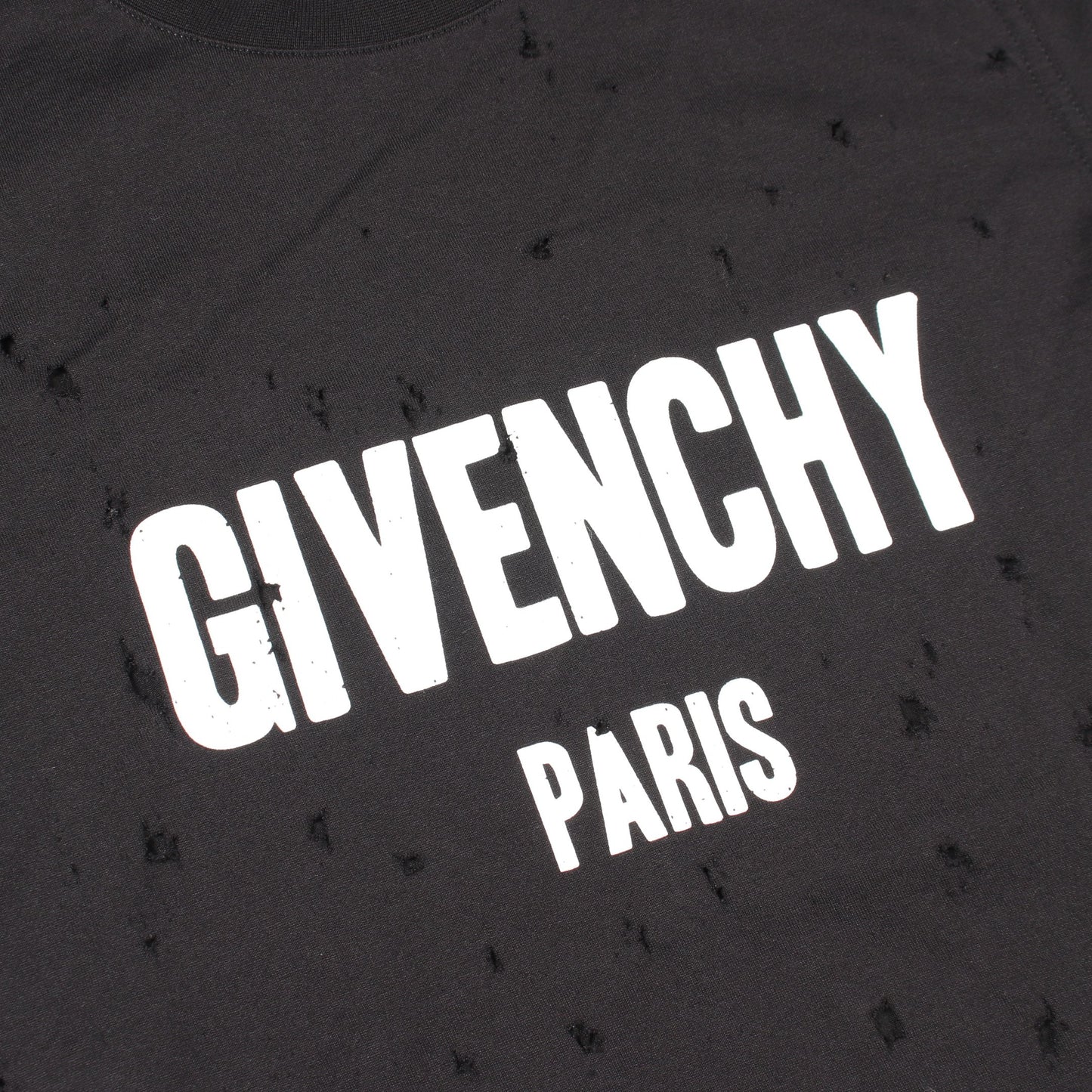 ロゴプリント デストロイ加工 半袖Tシャツ コットン ブラック ジバンシィ トップス GIVENCHY