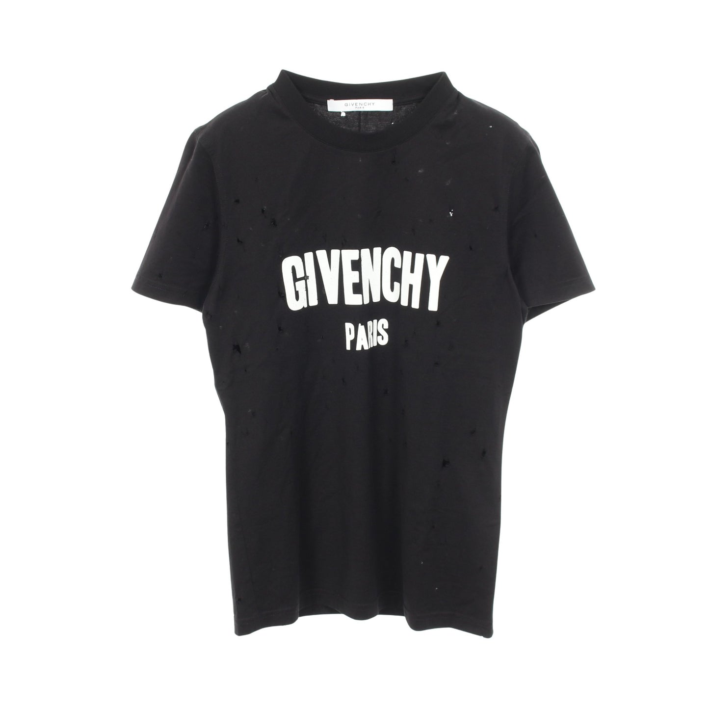 ロゴプリント デストロイ加工 半袖Tシャツ コットン ブラック ジバンシィ トップス GIVENCHY