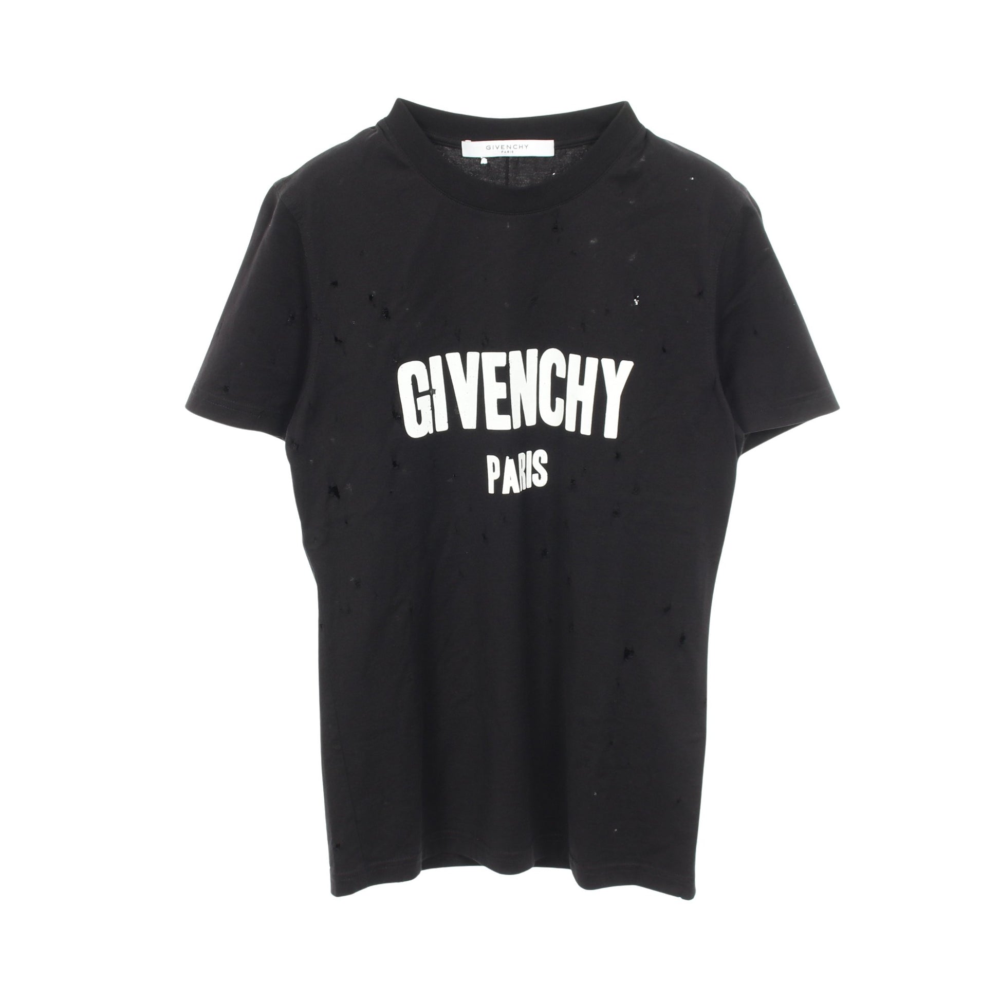 ロゴプリント デストロイ加工 半袖Tシャツ コットン ブラック ジバンシィ トップス GIVENCHY