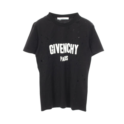 ロゴプリント デストロイ加工 半袖Tシャツ コットン ブラック ジバンシィ トップス GIVENCHY