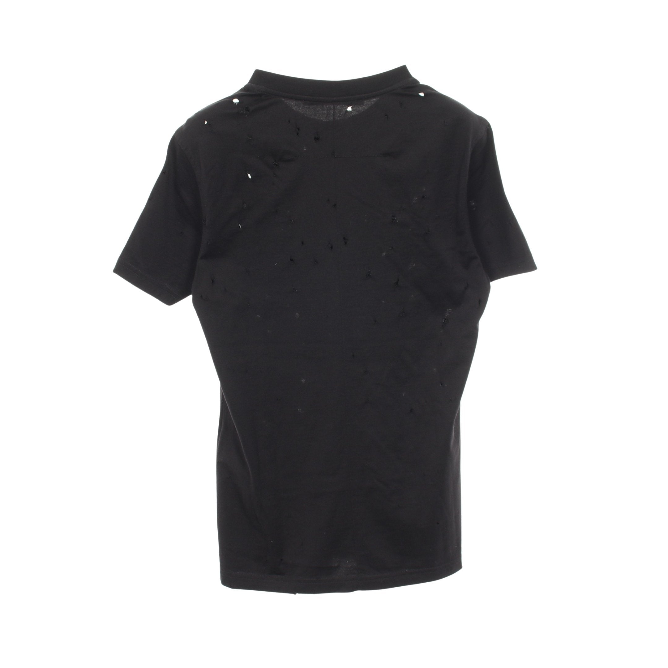 ロゴプリント デストロイ加工 半袖Tシャツ コットン ブラック