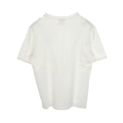 ロゴ 像 刺繍 クルーネック 半袖Tシャツ コットン ホワイト エルメス