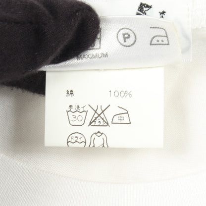 ロゴ 像 刺繍 クルーネック 半袖Tシャツ コットン ホワイト エルメス