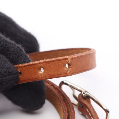 アピ1 ロング □B刻印 ブレスレット レザー ライトブラウン エルメス アクセサリー HERMES