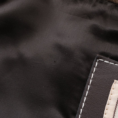 ストレート ジャケット ウール レザー ベージュ ダークブラウン エルメス アウター HERMES