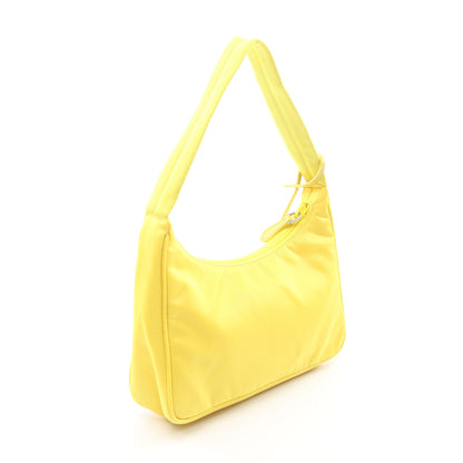 Re-Edition 2000 Re-Nylon ハンドバッグ ナイロン サフィアーノレザー イエロー プラダ