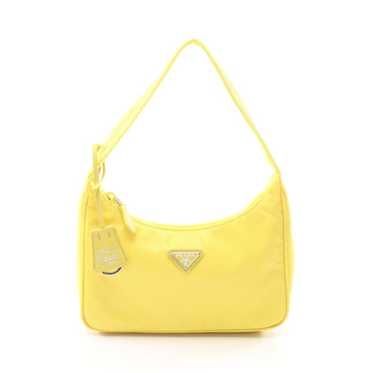 Re-Edition 2000 Re-Nylon ハンドバッグ ナイロン サフィアーノレザー イエロー プラダ