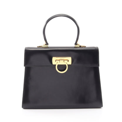ガンチーニ ハンドバッグ レザー ブラック サルヴァトーレフェラガモ バッグ Salvatore Ferragamo