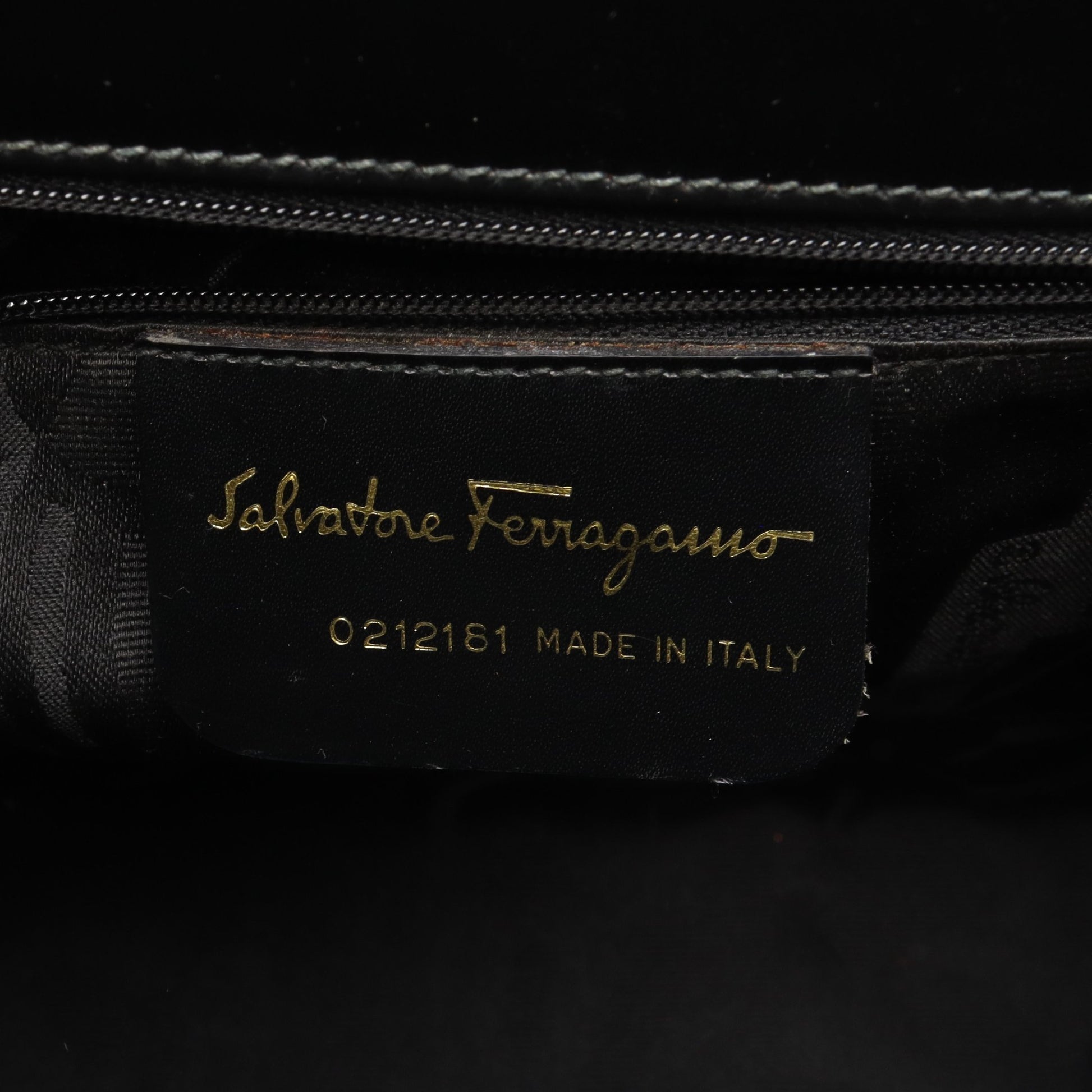 ガンチーニ ハンドバッグ レザー ブラック サルヴァトーレフェラガモ バッグ Salvatore Ferragamo