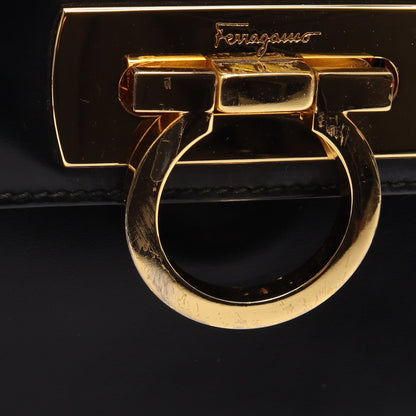 ガンチーニ ハンドバッグ レザー ブラック サルヴァトーレフェラガモ バッグ Salvatore Ferragamo