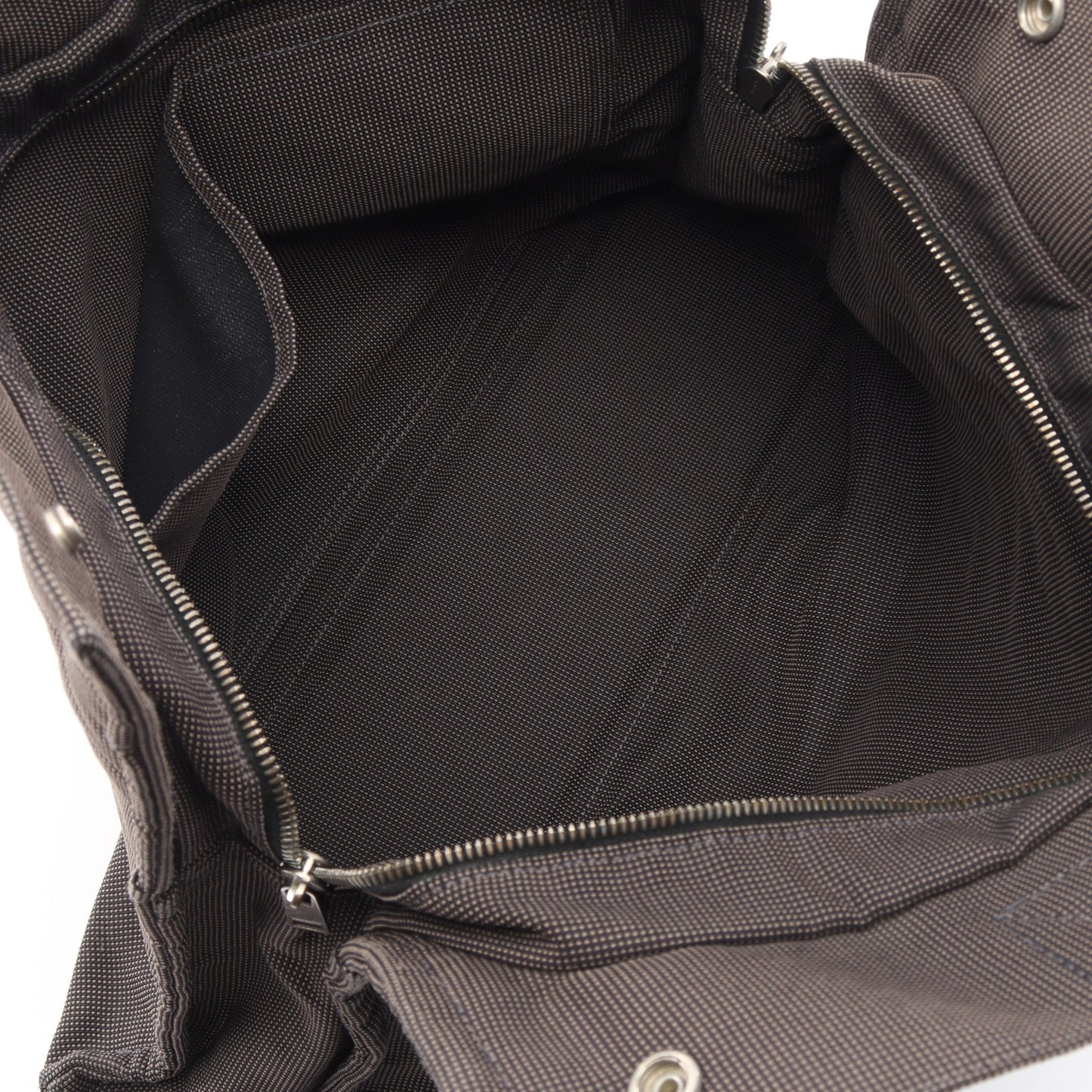 エールラインMM ハンドバッグ トートバッグ ナイロンキャンバス グレー シルバー金具 エルメス