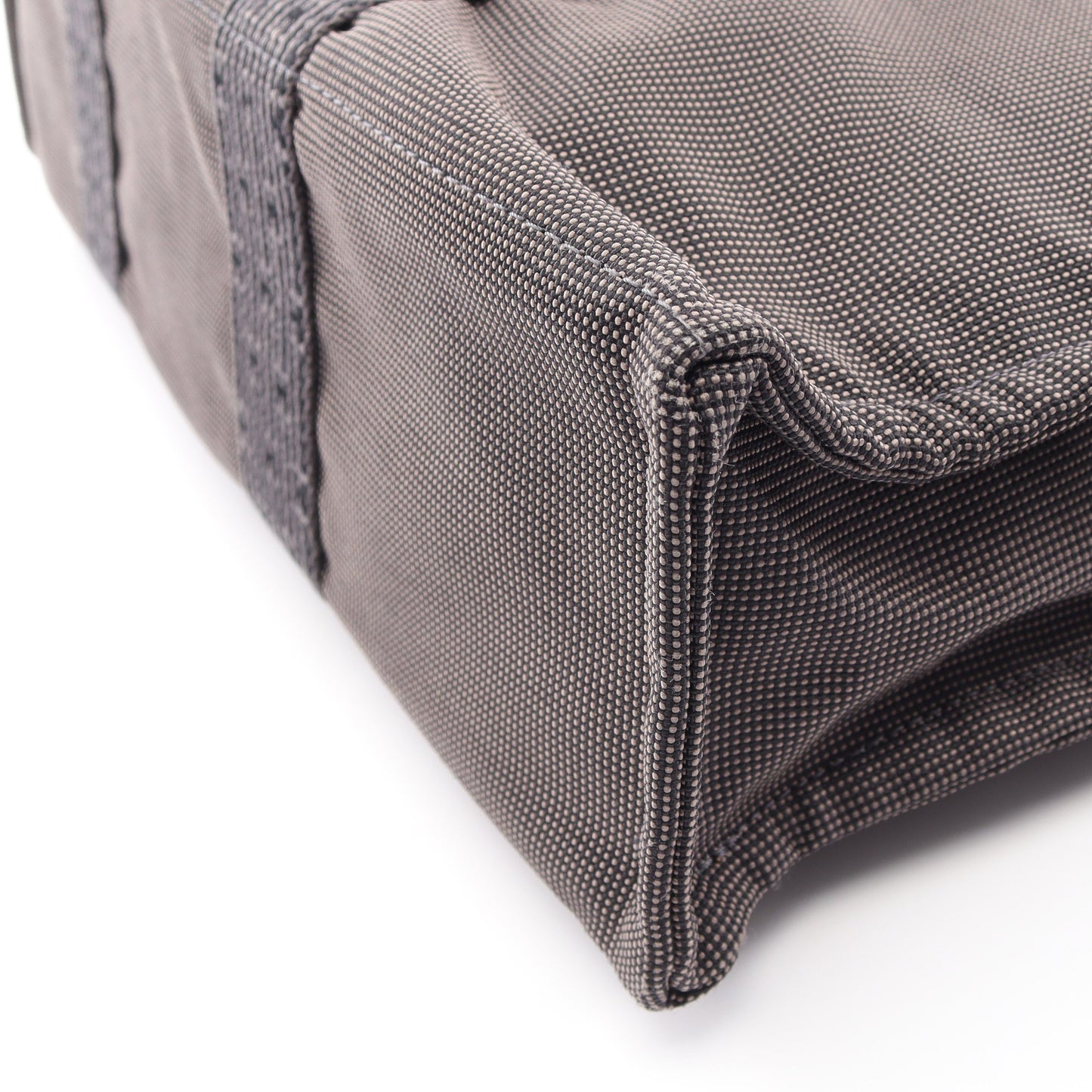 エールラインMM ハンドバッグ トートバッグ ナイロンキャンバス グレー シルバー金具 エルメス バッグ HERMES