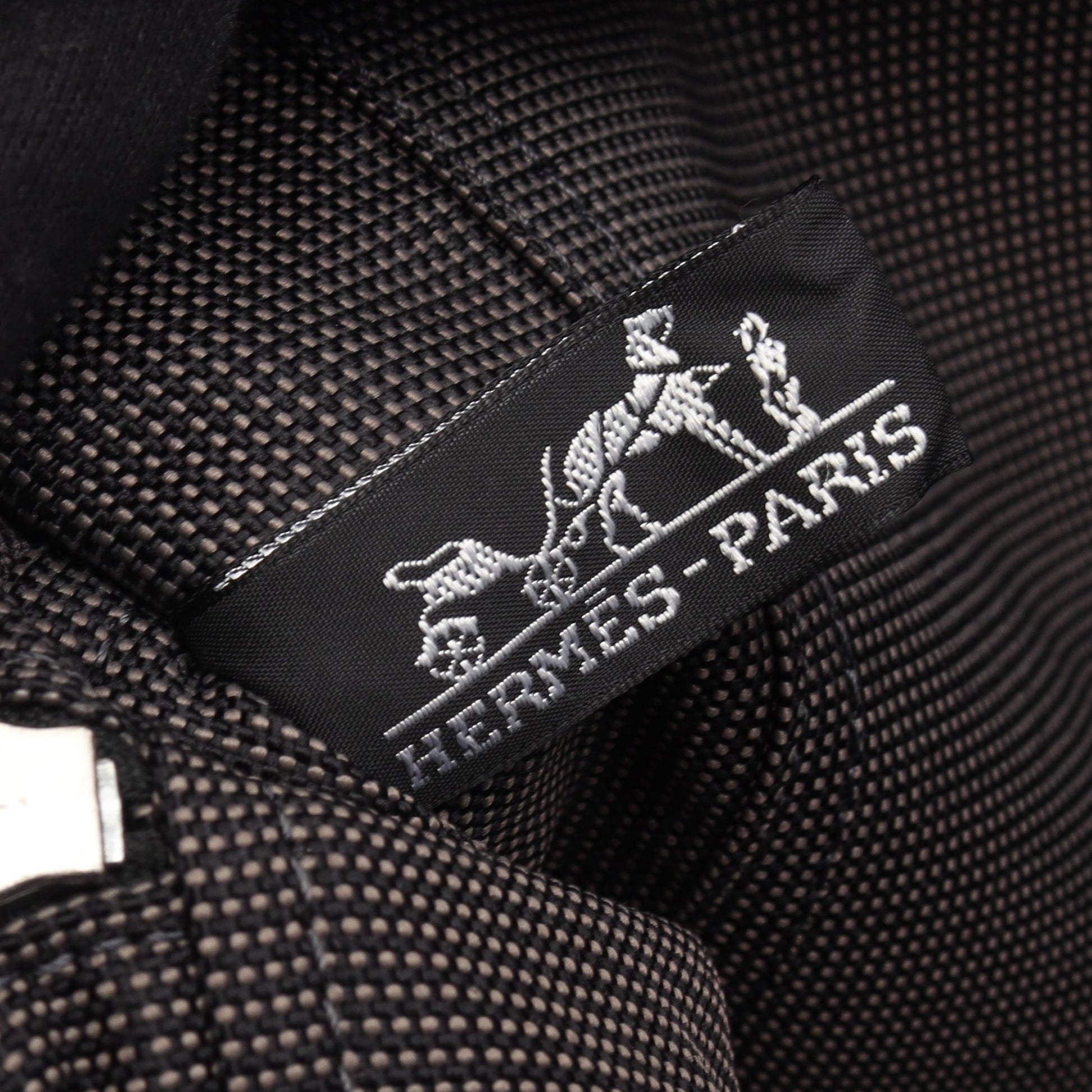 エールラインMM ハンドバッグ トートバッグ ナイロンキャンバス グレー シルバー金具 エルメス バッグ HERMES