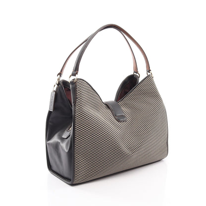 マディソン エクスプローデッド レップス カーライル ショルダーバッグ キャンバス レザー ダークブラウン ベージュ コーチ バッグ COACH