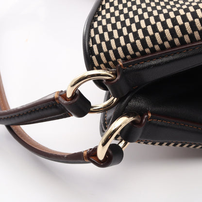 マディソン エクスプローデッド レップス カーライル ショルダーバッグ キャンバス レザー ダークブラウン ベージュ コーチ バッグ COACH