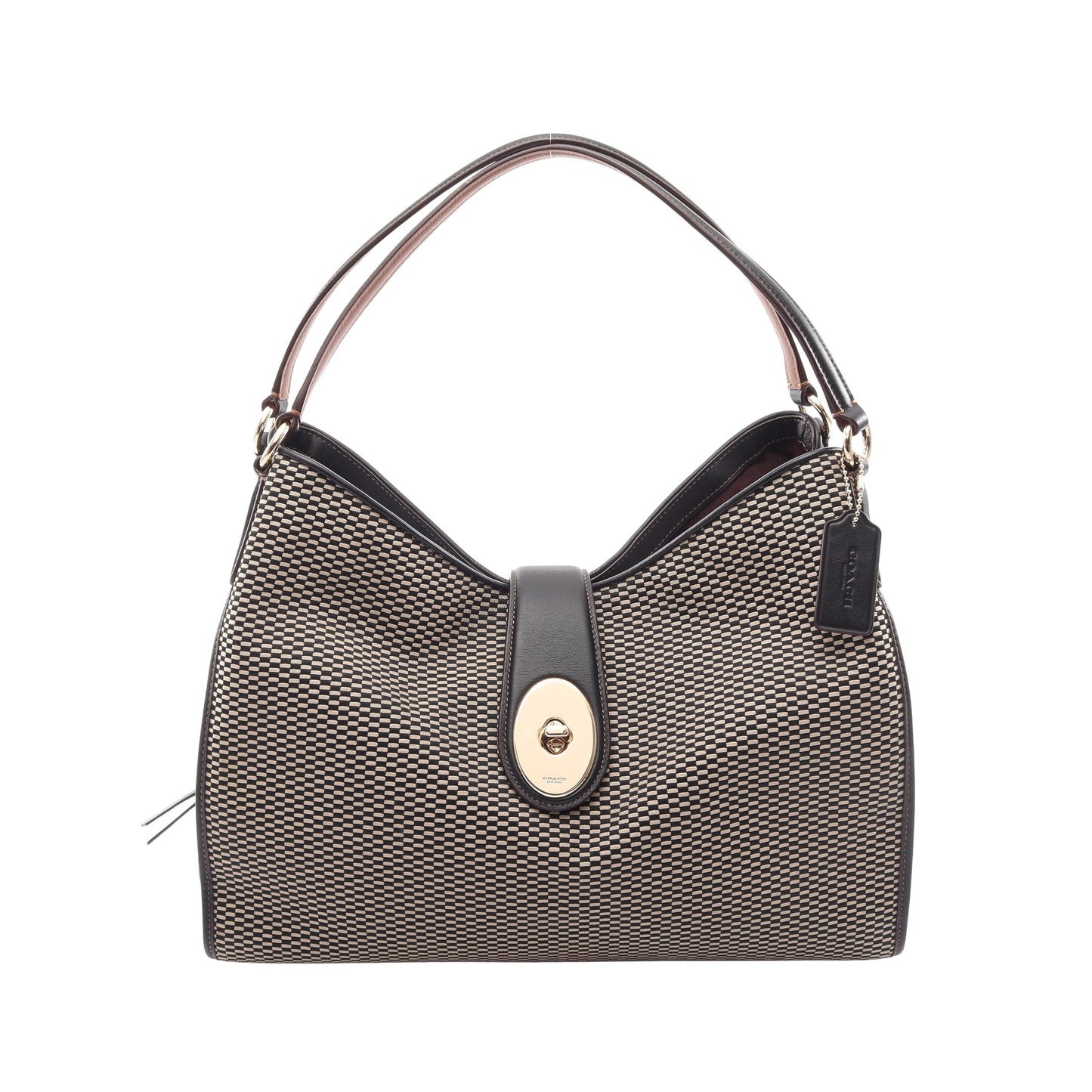 マディソン エクスプローデッド レップス カーライル ショルダーバッグ キャンバス レザー ダークブラウン ベージュ コーチ バッグ COACH