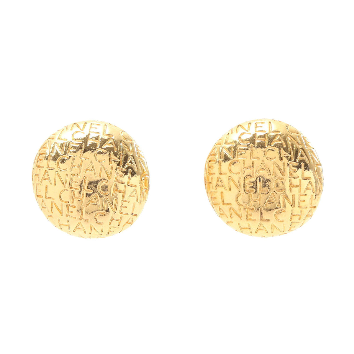 ロゴ ラウンド イヤリング GP ゴールド ヴィンテージ シャネル アクセサリー CHANEL