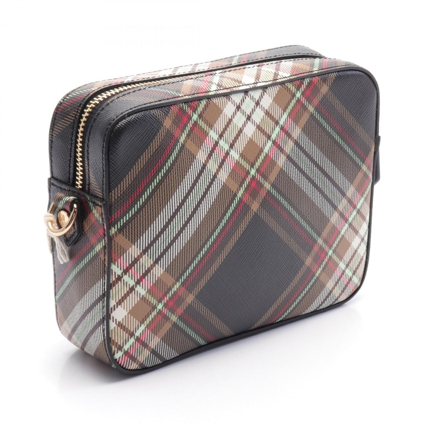 TARTAN CAMERA BAG ショルダーバッグ その他 フェイクレザー ブラウン ブラック マルチカラー ヴィヴィアンウエストウッド