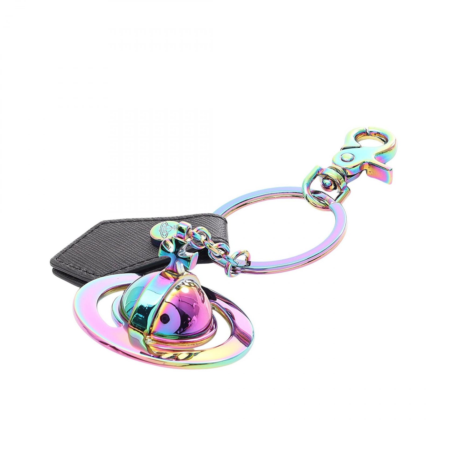 3D ORB IRIDESCENT オーブ キーホルダー レザー  ブラック マルチカラー ヴィヴィアンウエストウッド