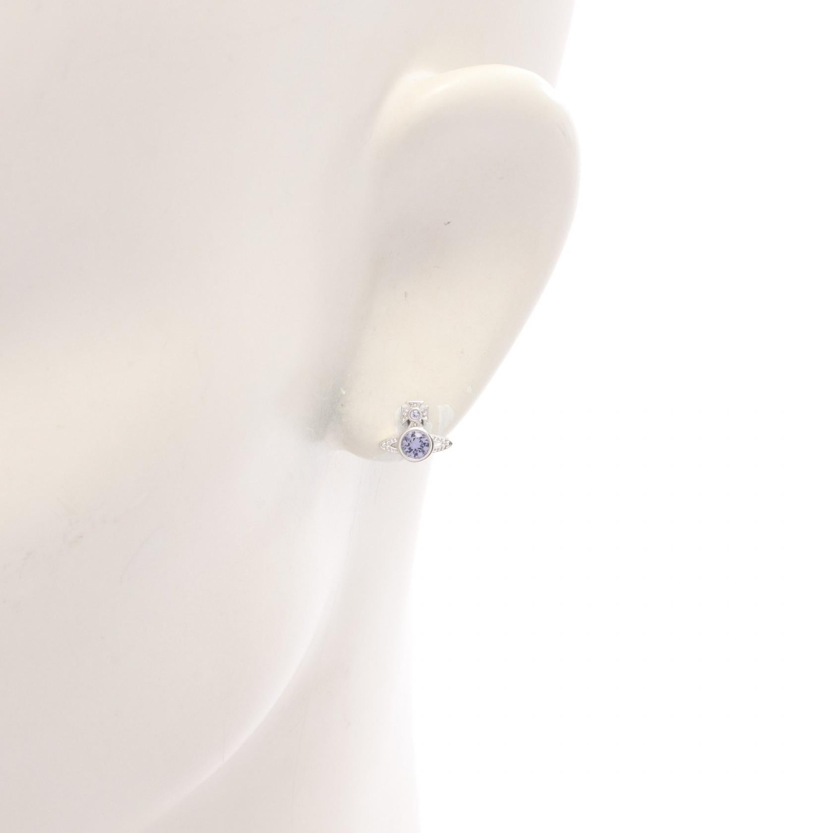 ヴィヴィアンウエストウッド Vivienne Westwood MAN LONDON ORB 片耳用 ピアス ジュエリー ステンレススチール ラインストーン メンズ シルバー系 / パープル系 6201023902P676 【新品】 MAN LONDON ORB 片耳用 ピアス ステンレススチール ラインストーン